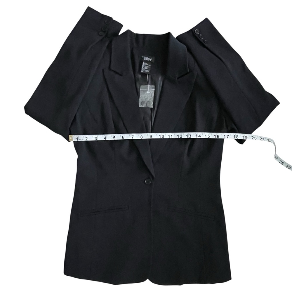 Boutique Europe classic single breasted black Women's Blazer lined Sz: 4 NEW - Picture 7 of 8